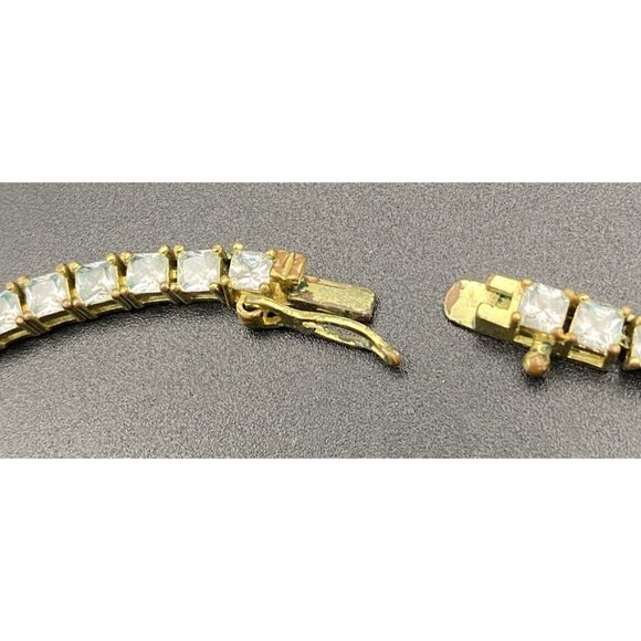 Unisex 3mm Necklace Tennis Choker Yellow Gold Tone Solitaire CZ 19" Hip Hop Iced - Picture 7 of 7